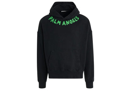 Palm Angels Seasonal Logo Print Hoodie Black/Green