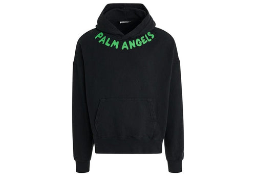 Palm Angels Seasonal Logo Print Hoodie Black/Green