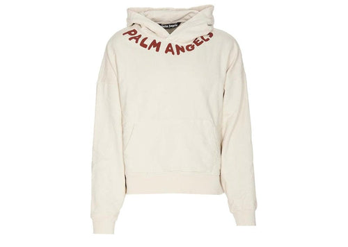 Palm Angels Seasonal Logo Print Hoodie White/Red