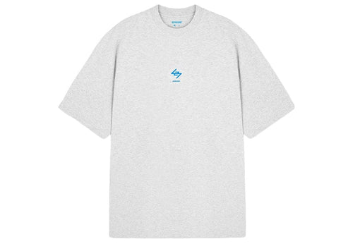 Represent 247 Oversized T-Shirt Ash Grey & Electric Blue