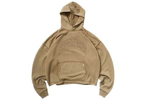Represent Embellished Hoodie Vintage Khaki