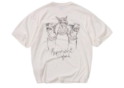 Represent Hand Drawn Thoroughbred Dogs T-Shirt Flat White