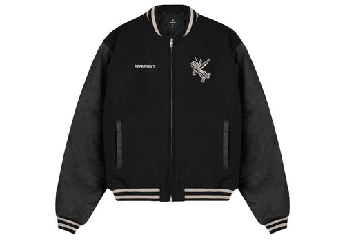 Represent Mascot Wool Varsity Jacket Jet Black