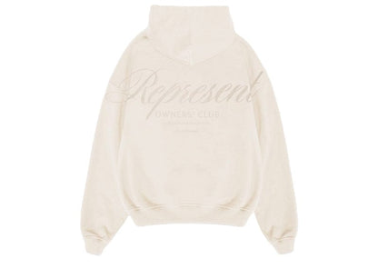 Represent Oversized Owners Club Script Hoodie Beige