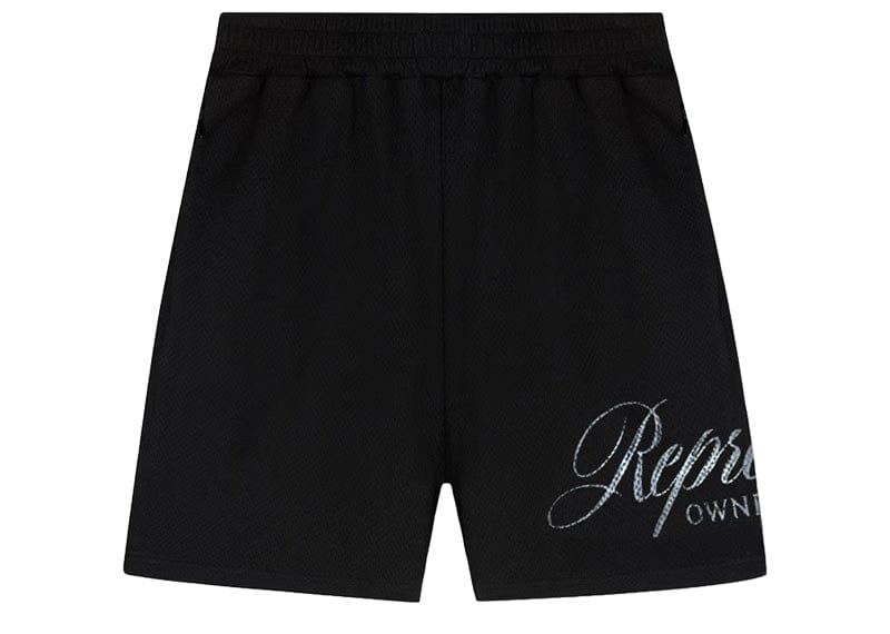 Represent Owners Club Script Mesh Shorts Black
