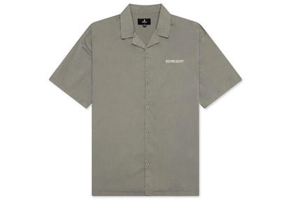 Represent Script Camp Collar Shirt Mid Khaki