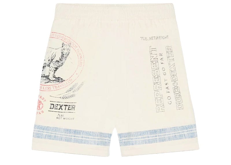 Represent x Duke + Dexter Mountain Lion Resort Shorts Ecru