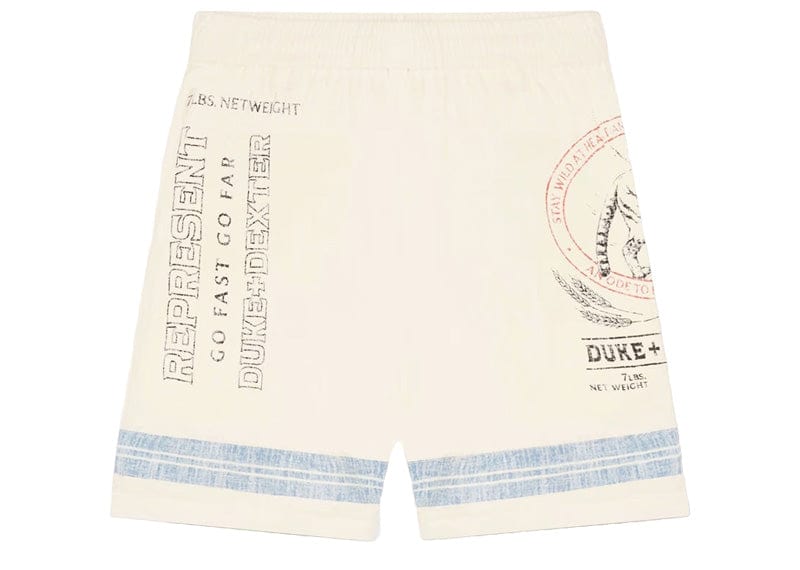 Represent x Duke + Dexter Mountain Lion Resort Shorts Ecru