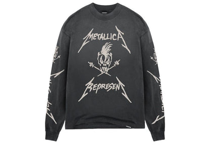 Represent X Metallica Garage Inc L/S T-Shirt Stained Black