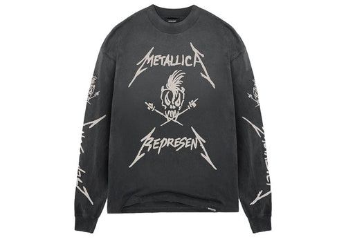 Represent X Metallica Garage Inc L/S T-Shirt Stained Black