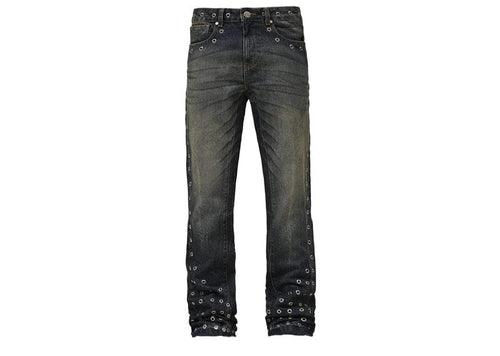 Reputation Studios Eyelet Flare Denim Jeans