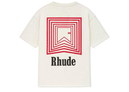 Rhude Chevron Logo Repeat Tee White