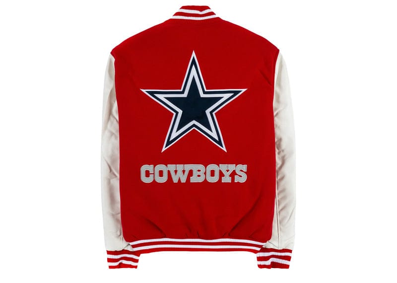 Dallas Cowboys Reversible Letterman Mens Jacket (Red/White)