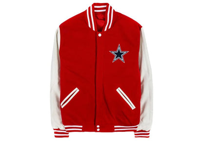 Dallas Cowboys Reversible Letterman Mens Jacket (Red/White)