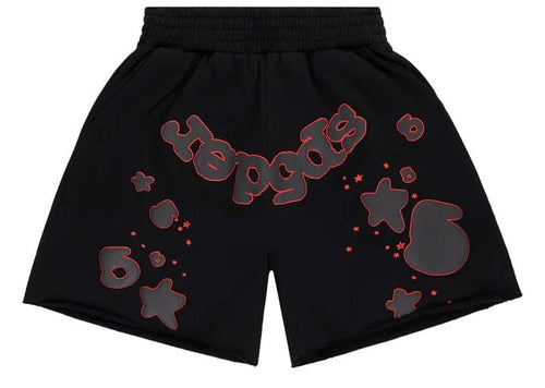 Sp5der Beluga Outline Sweatshort Black
