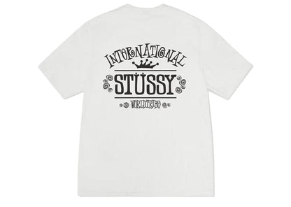 Stussy Men's World Wide Pigment dyed T-Shirt White