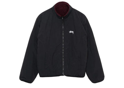 Stussy Sherpa Reversible Jacket Burgundy