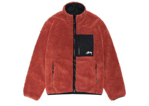 Stussy Sherpa Reversible Jacket Terra Cotta