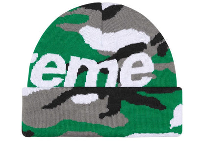 Supreme Camo Big Logo Beanie Green Camo