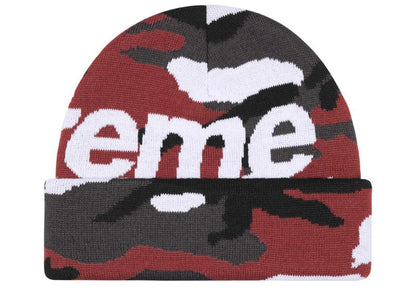 Supreme Camo Big Logo Beanie Red Camo