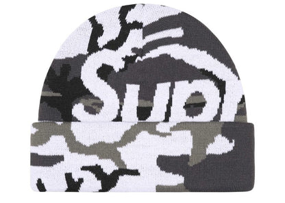 Supreme Camo Big Logo Beanie Snow Camo