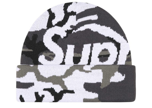 Supreme Camo Big Logo Beanie Snow Camo
