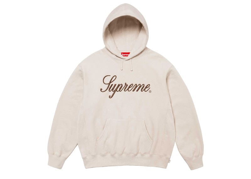 Supreme Embroidered Script Hooded Sweatshirt Stone