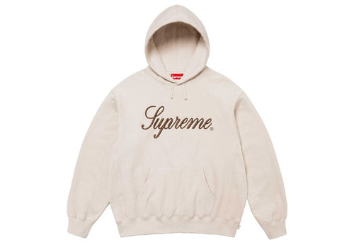 Supreme Embroidered Script Hooded Sweatshirt Stone