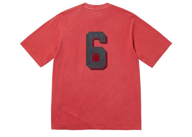 Supreme Flocked Washed S/S Top Red