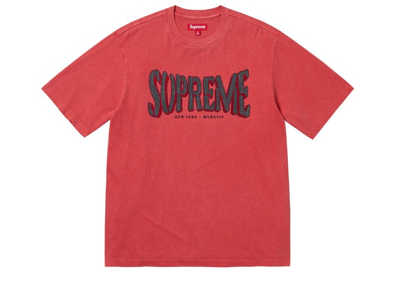 Supreme Flocked Washed S/S Top Red