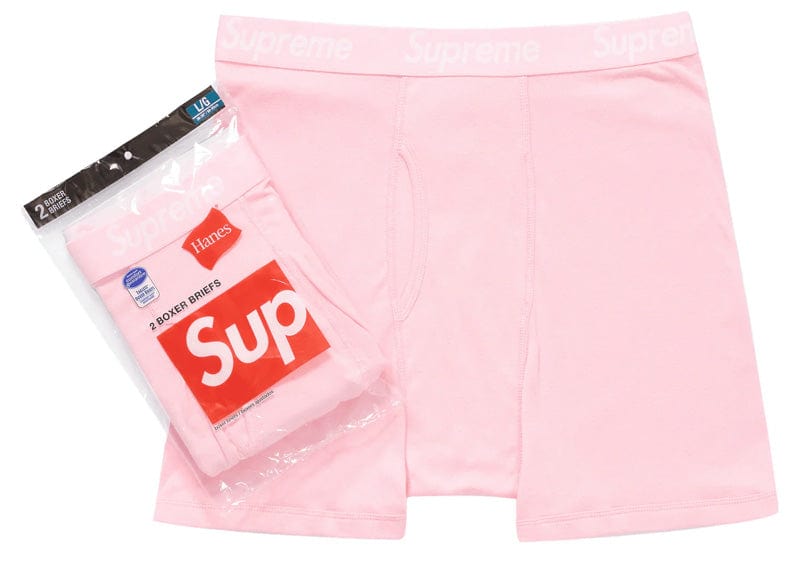 Supreme Hanes Boxer Briefs (2 Pack) Pink