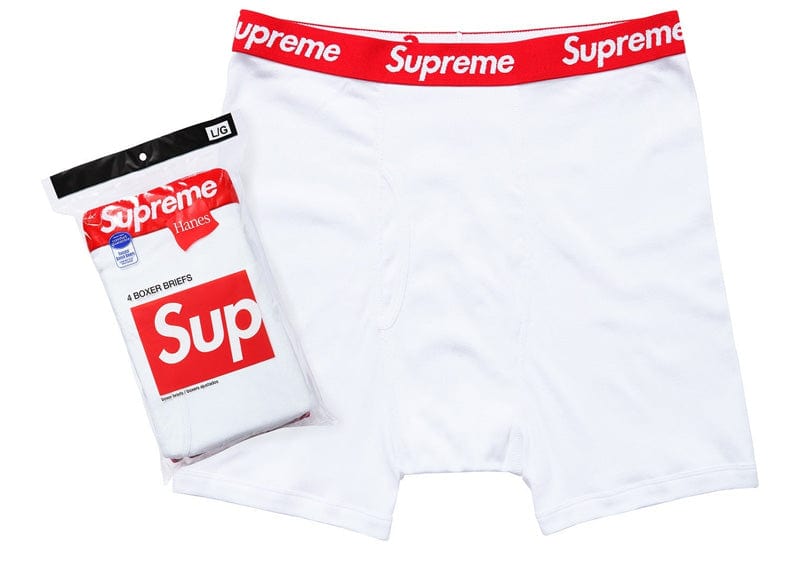 Supreme Hanes Boxer Briefs (Single) White