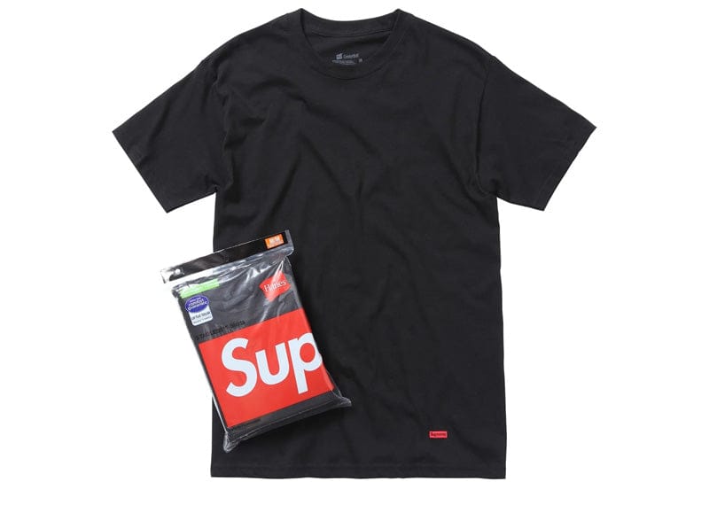 Supreme Hanes Tagless Tees (3 Pack) Black