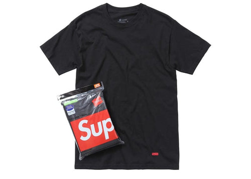Supreme Hanes Tagless Tees (3 Pack) Black