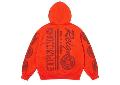 Supreme Knowledge Reigns Zip Up Hooded Sweatshirt Red