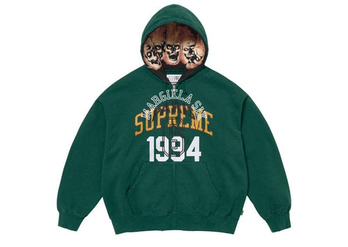 Supreme MM6 Maison Margiela Zip Up Hooded Sweatshirt Dark Green