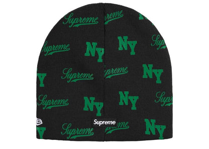 Supreme New Era Monogram Beanie Black