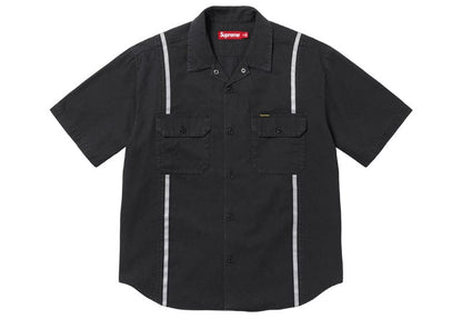Supreme Reflective Stripe S/S Work Shirt Black