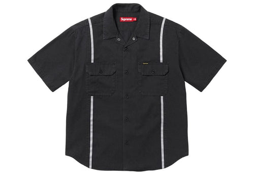 Supreme Reflective Stripe S/S Work Shirt Black