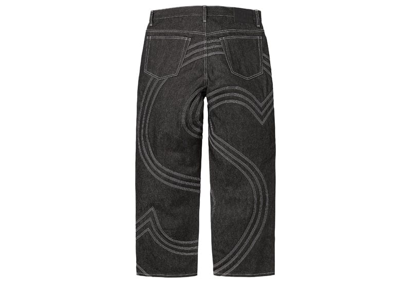 Supreme S Logo Rigid Baggy Jean Black