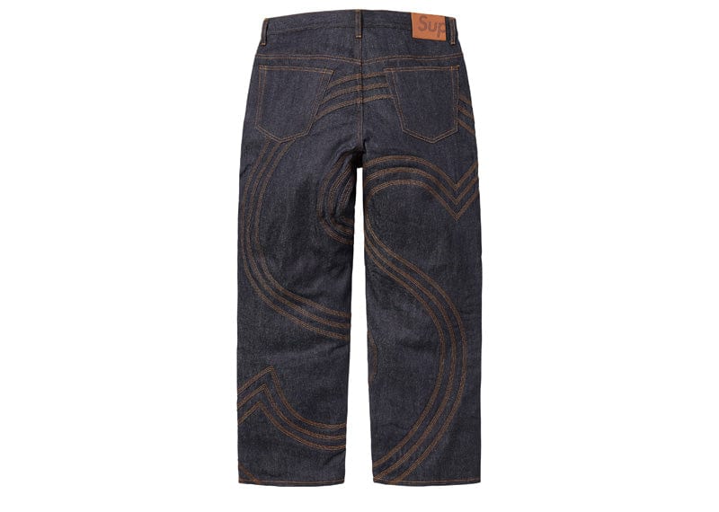 Supreme S Logo Rigid Baggy Jean Rigid Indigo