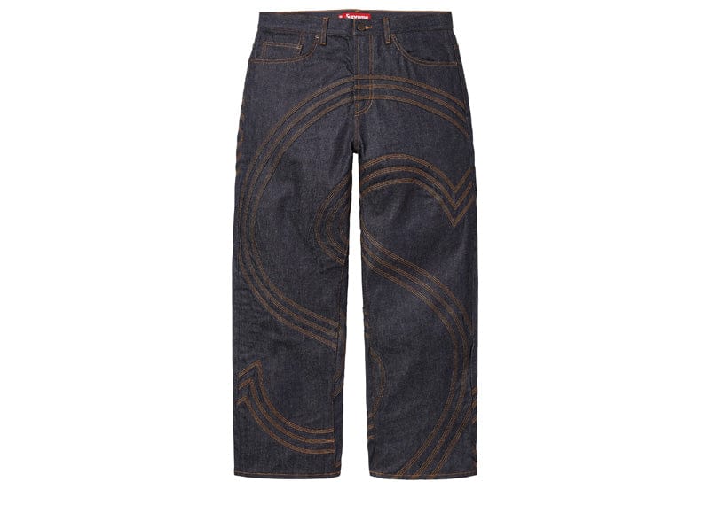 Supreme S Logo Rigid Baggy Jean Rigid Indigo