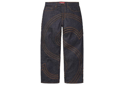 Supreme S Logo Rigid Baggy Jean Rigid Indigo