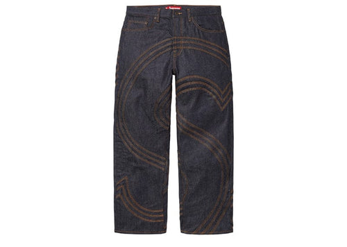 Supreme S Logo Rigid Baggy Jean Rigid Indigo