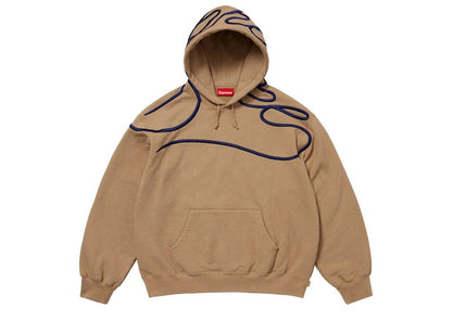 Supreme Shoulder Script Hooded Sweatshirt Brown