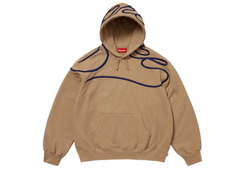 Supreme Shoulder Script Hooded Sweatshirt Brown