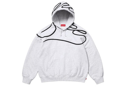 Supreme Shoulder Script Hooded Sweatshirt Heather Grey