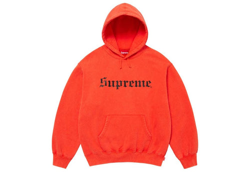 Supreme Washed Old English Hooded Sweatshirt Orange