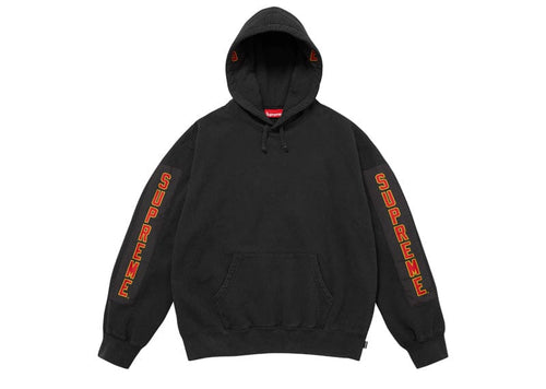 Supreme Woven Patches Hooded Sweatshirt Black