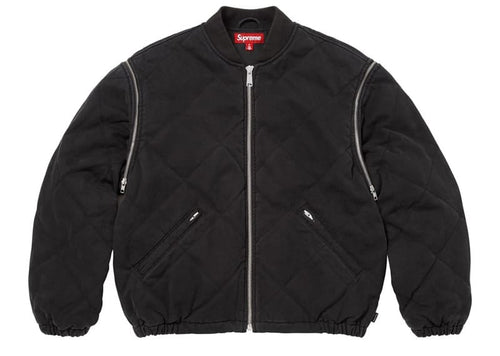 Supreme Zip-Off Sleeve Quilted Bomber Jacket Black
